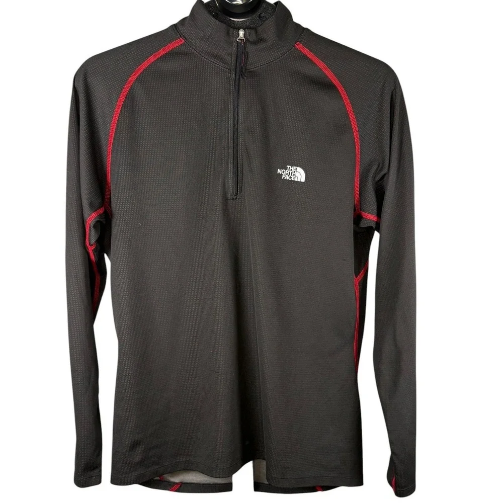 The North Face Flight Series Mens Large Dark Brown Red 1/4 Zip Running Pullover